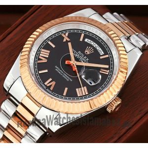 Rolex Day-Date Black Roman Dial Swiss Watch Price in Pakistan