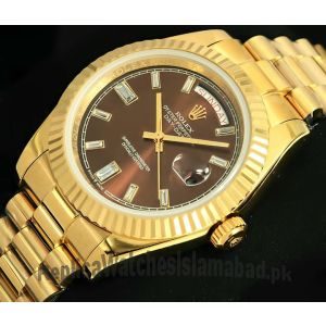Rolex Day-Date II President Diamond Brown Dial Watch  (2021) Price in Pakistan