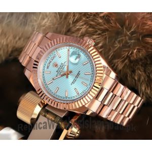 Rolex Day Date Blue Dial Rose Gold Watch Price in Pakistan