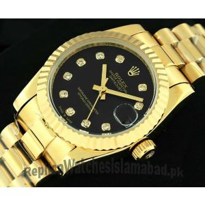 Rolex Lady-Datejust Black Diamond Dial Watch Price in Pakistan