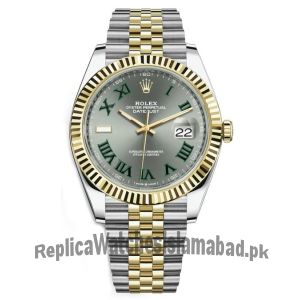Rolex Datejust Grey Dial with Green Roman Numeral Markers Men's Watch Price in Pakistan