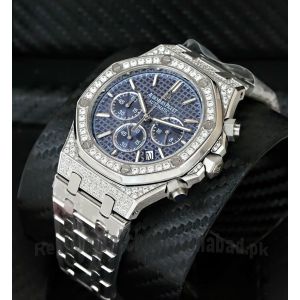 Audemars Piguet Royal Oak Chronograph Diamond bezel Blue Dial Men's Watch Price in Pakistan