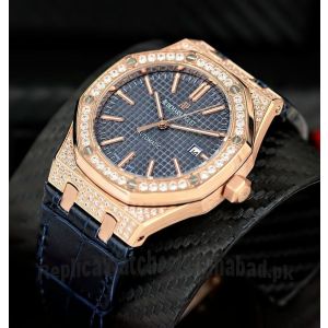Audemars Piguet Royal Oak Diamond Bezel Blue Watch Price in Pakistan
