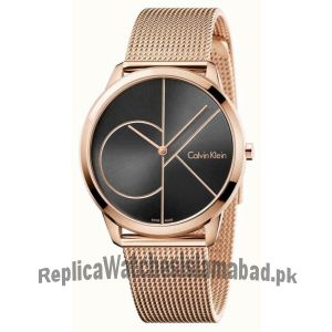 Calvin Klein Mens Minimal Rose Gold Toned Mesh  Bracelet Watch Price in Pakistan