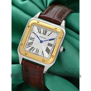 Cartier Santos Dumont Two Tone Brown Straps Watch Price in Pakistan