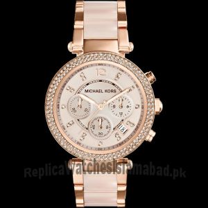 Michael Kors Parker Blush Dial Rose Gold Tone and Blush Acetate Ladies Watch  Price in Pakistan