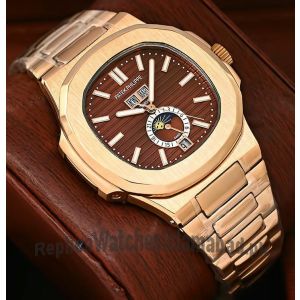 Patek Philippe Nautilus Chrono Rose Gold Brown Dial Watch Price in Pakistan