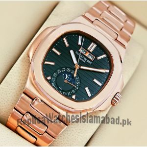 Patek Philippe Rose Gold Nautilus Black Dial Watch Price in Pakistan