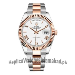 Rolex Day-Date 40 White Dial Two Tone Watch Price in Pakistan