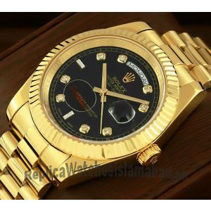 Rolex Day-Date Yellow Gold Black Diamond Dial Swiss Watch Price in Pakistan