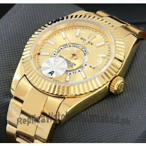 Rolex Sky Dweller Champagne Dial Yellow Gold Mens Watch Price in Pakistan