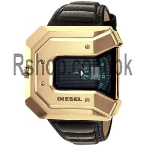 Diesel Men's DZ7385 'Carver Gold' Black Leather Watch Price in Pakistan