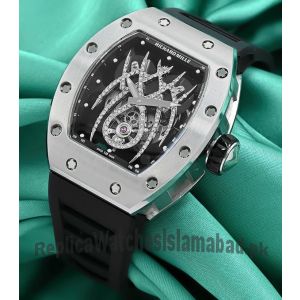 Richard Mille 19-01 Tourbillon Spider Dial Black Rubber Strap Watch Price in Pakistan
